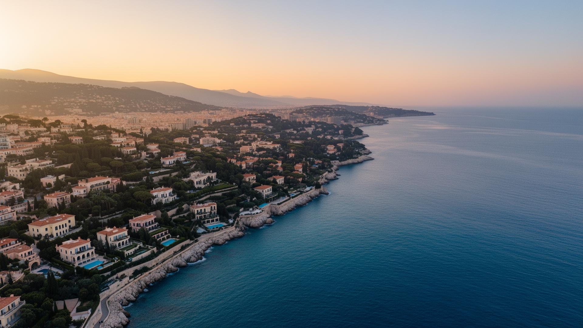 Côte d'Azur au crépuscule